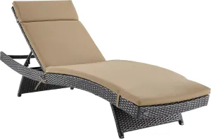 Crosley Furniture Biscayne Reclining Wicker Outdoor Chaise Lounge Chair for Patio, Deck, Backyard, Poolside, Mocha