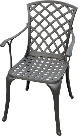 Crosley Furniture Sedona 2-Piece Outdoor Chair Set, High Back Cast Aluminum Patio Chairs for Dining, Porch, Black
