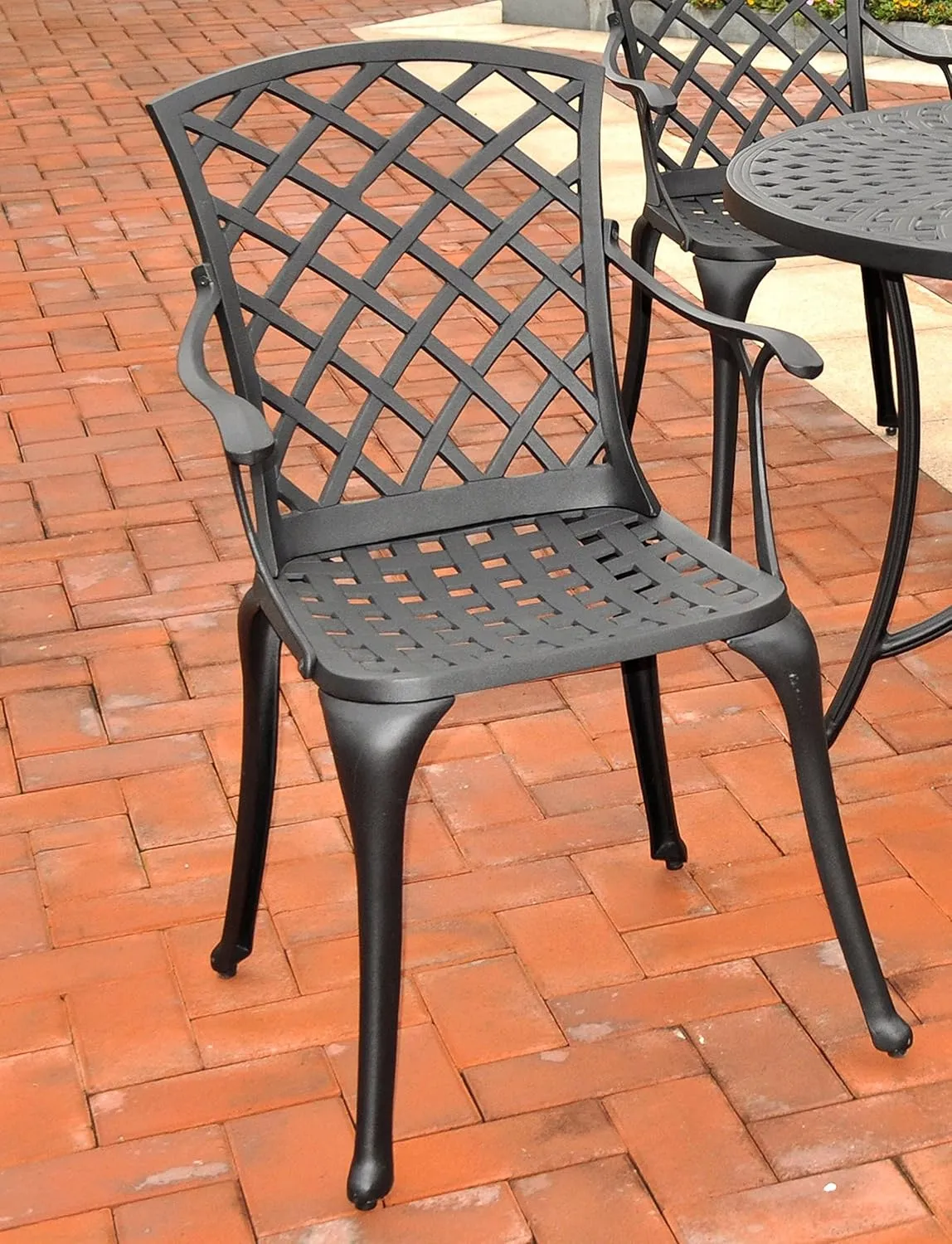Crosley Furniture Sedona 2-Piece Outdoor Chair Set, High Back Cast Aluminum Patio Chairs for Dining, Porch, Black