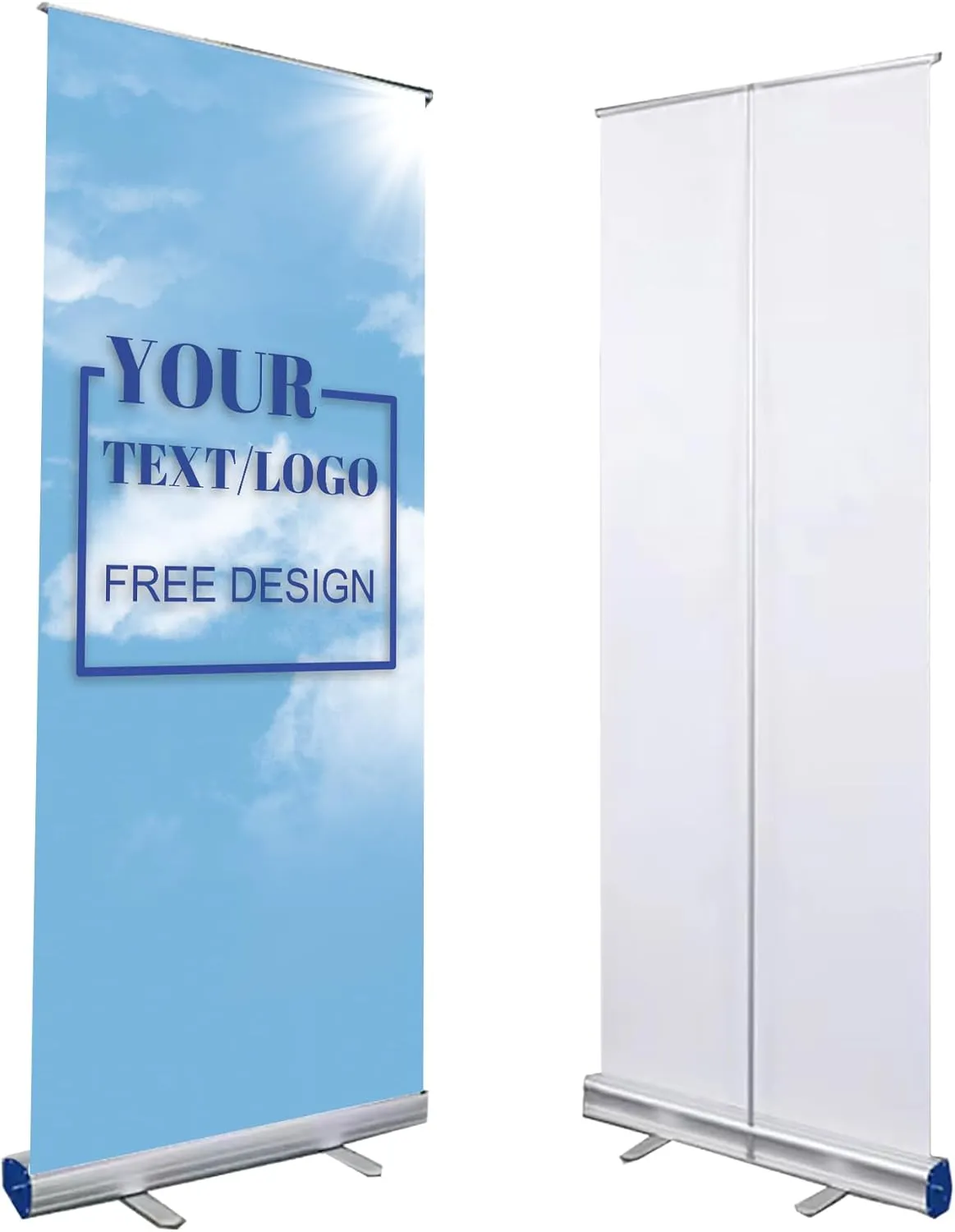 Customize Retractable Banner Stand for Business - 24" X 63" to 34" X 79",Portable Adjustable Banner with Travel Bag,Banners and Signs for Trade Show,Retail Display,Halloween,Birthday,Christmas