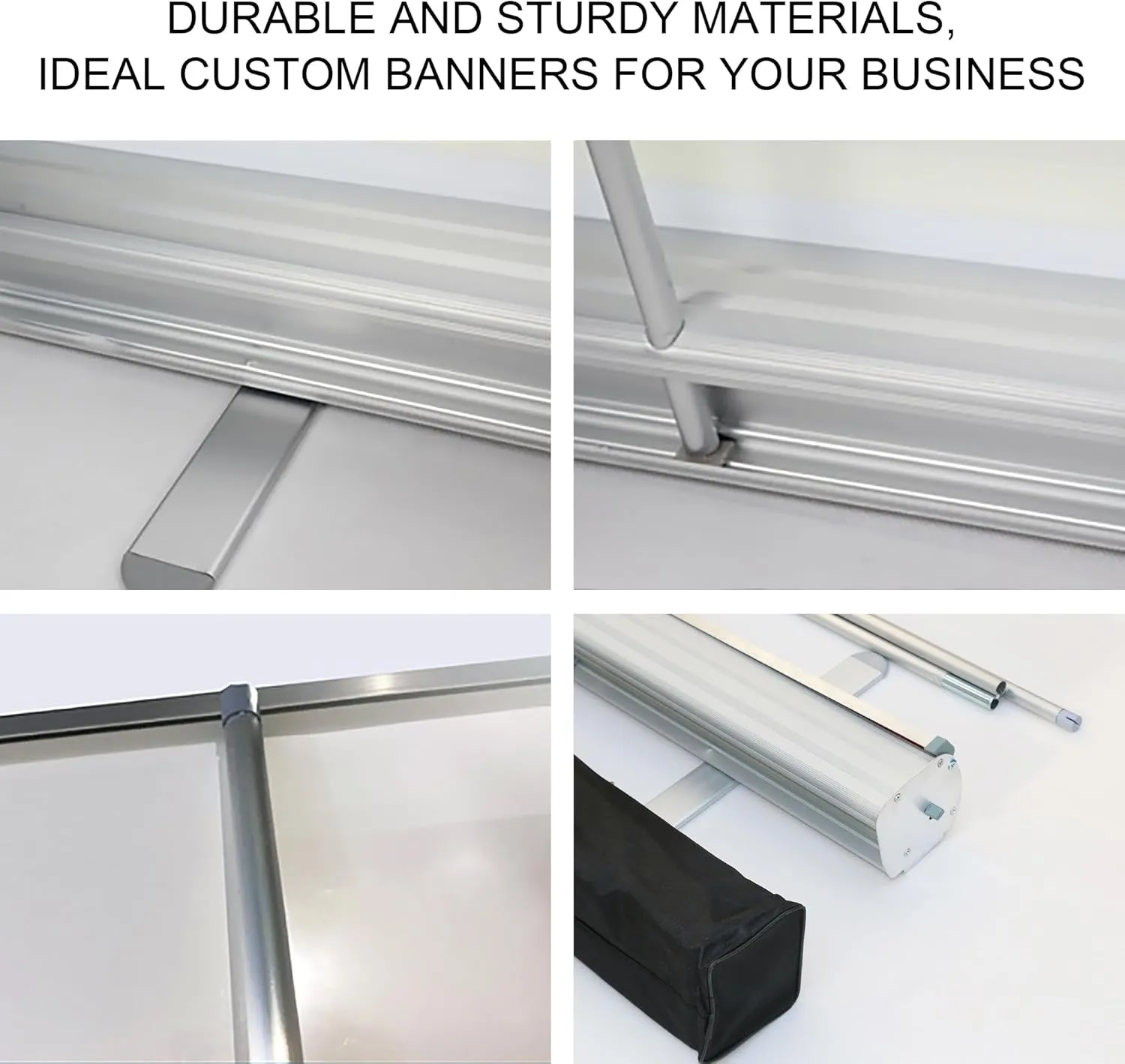 Customize Retractable Banner Stand for Business - 24" X 63" to 34" X 79",Portable Adjustable Banner with Travel Bag,Banners and Signs for Trade Show,Retail Display,Halloween,Birthday,Christmas