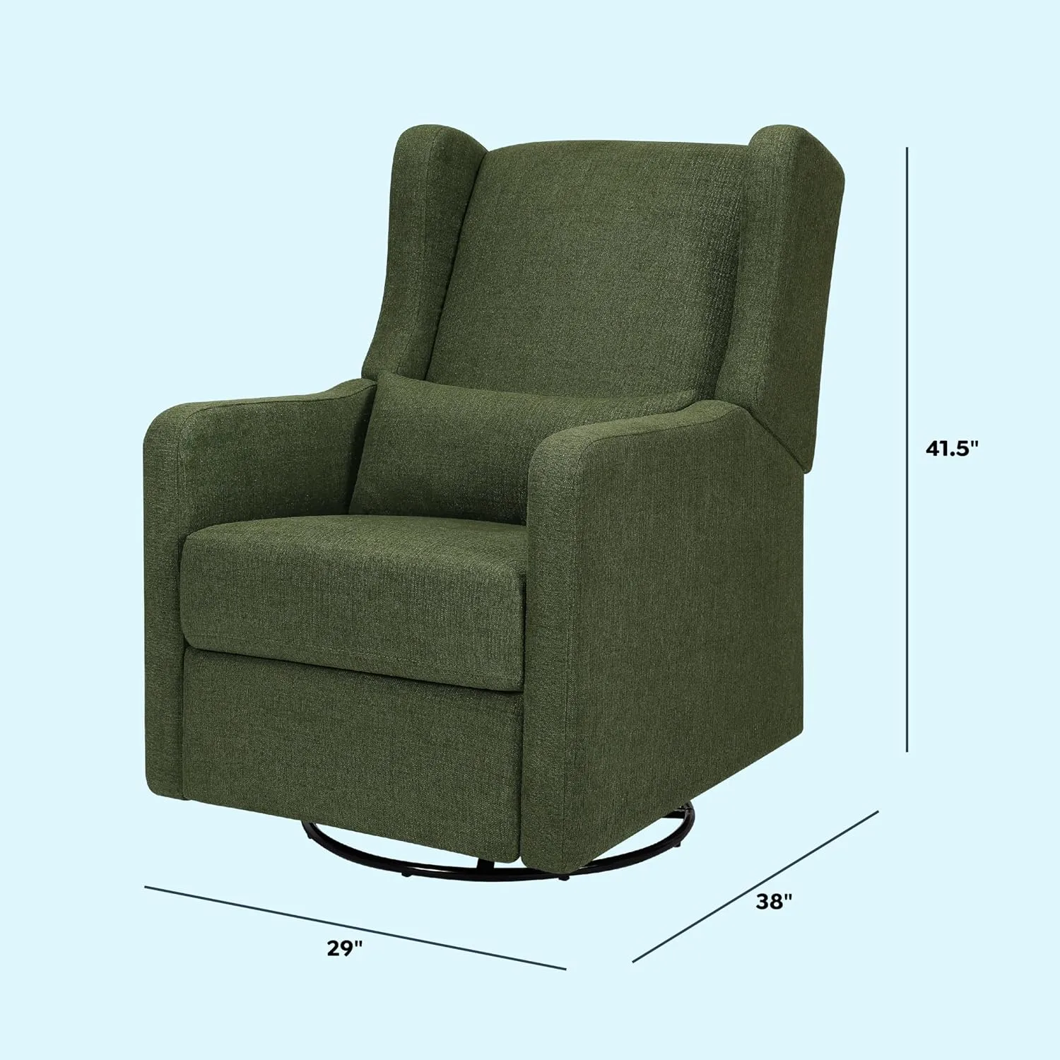 DaVinci Carter’s Arlo Swivel Rocker Recliner Chair - GREENGUARD Gold, FSC & Certi-PUR US Certified - Ultra Comfy Nursery Glider Recliner - Glider Rocking Chair for Nursery & Living Room - Forest Green