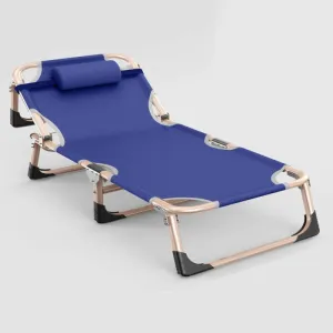 Deck Chair Recliners, Folding Sun Loungers, Office Beach Loungers, Terrace Loungers(Navy)