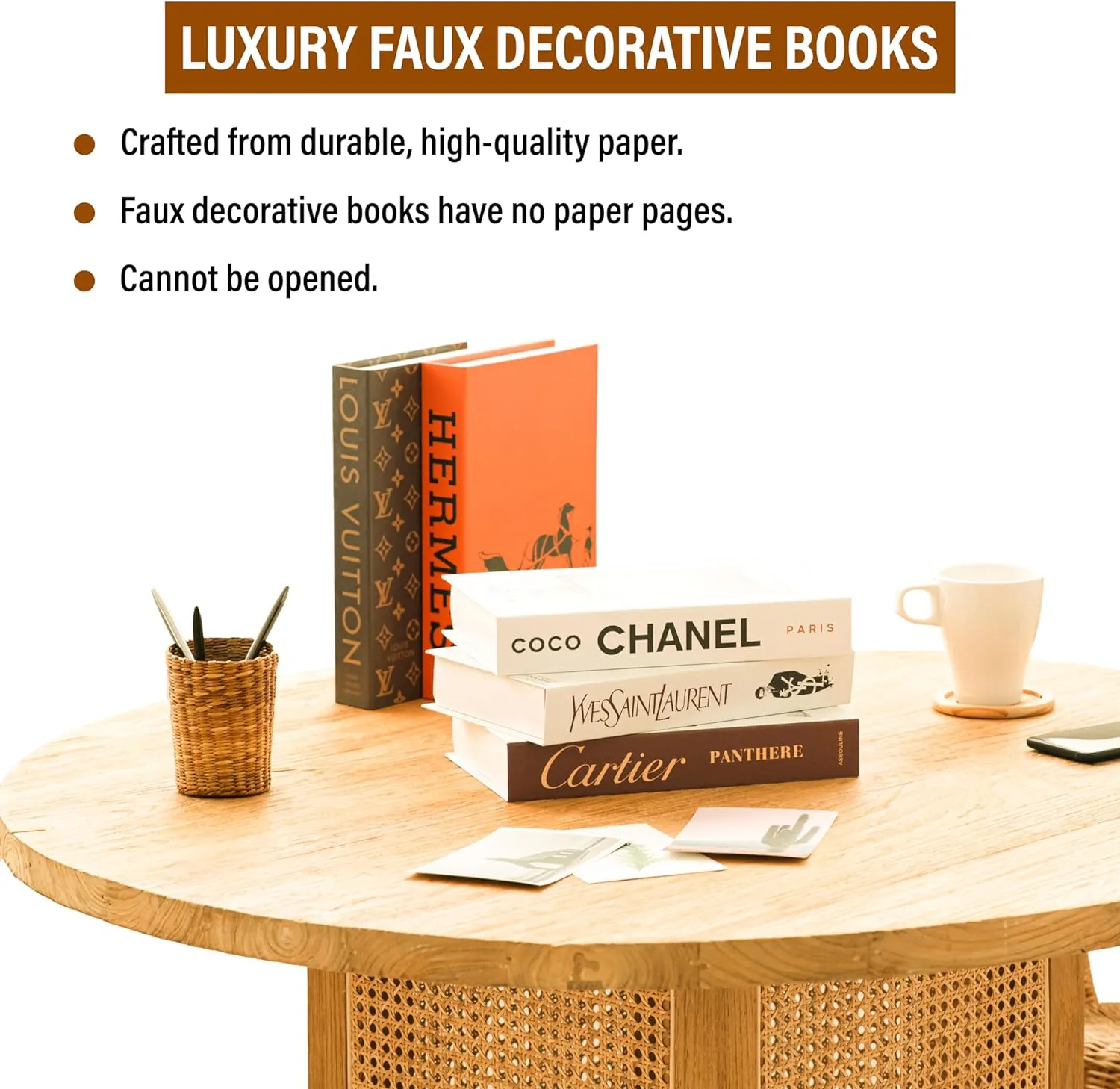 Decorative Faux Books | Suite | Large | 7 PCS | Home Decor | Coffee Table | Bookshelf | Aesthetic Book Set | Living Room | Preppy | Stylish | Modern Decor