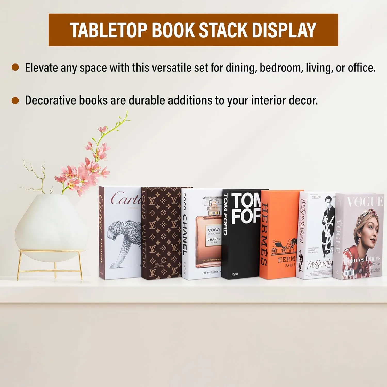 Decorative Faux Books | Suite | Large | 7 PCS | Home Decor | Coffee Table | Bookshelf | Aesthetic Book Set | Living Room | Preppy | Stylish | Modern Decor