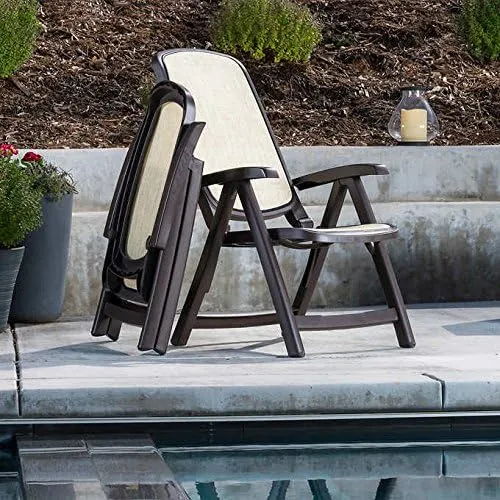 Delta Reclining High Back Chair 2-pack by Nardi Commercial Quality, 5-position Reclining (Brown)