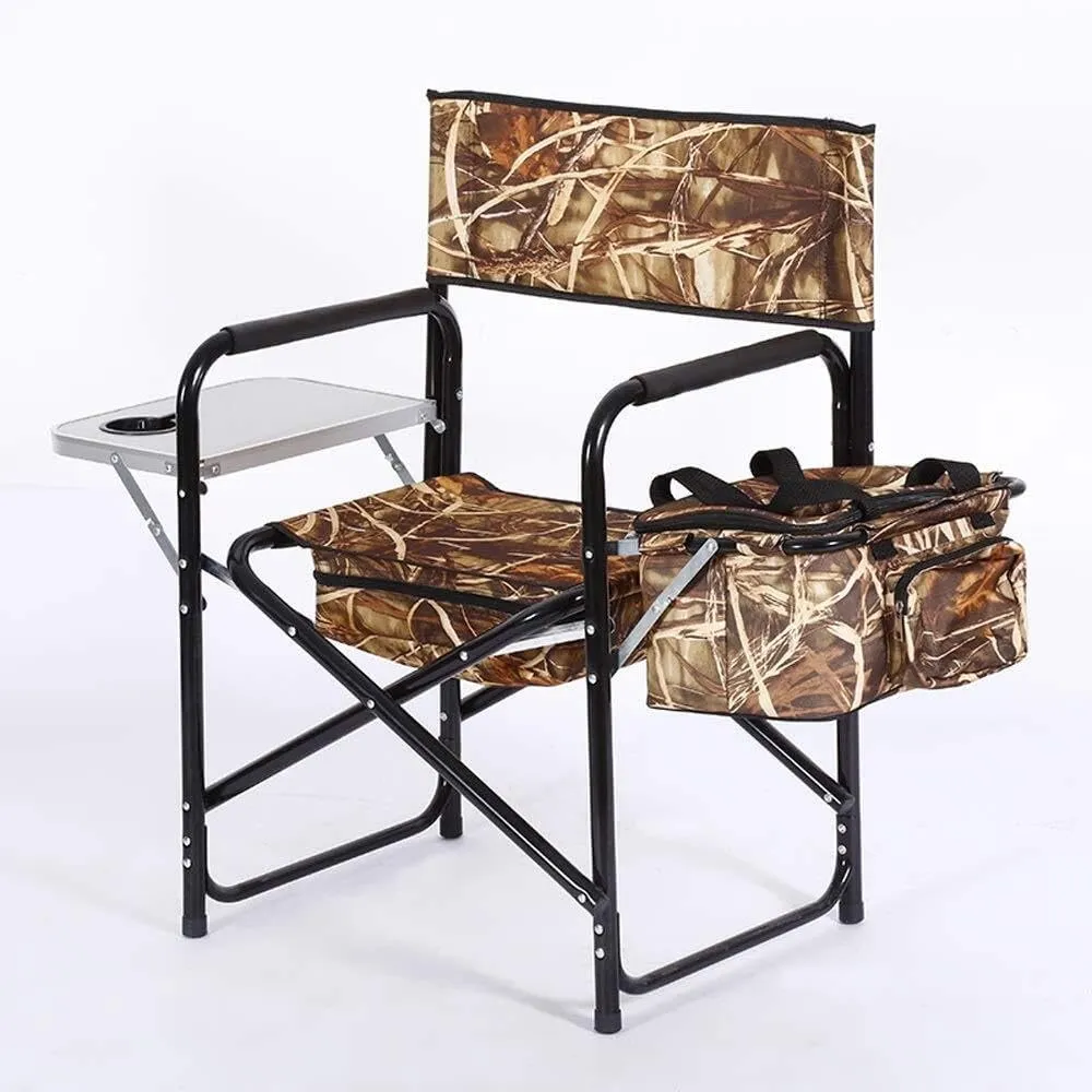 Deluxe Portable Folding Chair with Side Table & Cup Holder, Lightweight & Breathable, Tear-Resistant for Camping, Hiking, Beach & Outdoor Activities