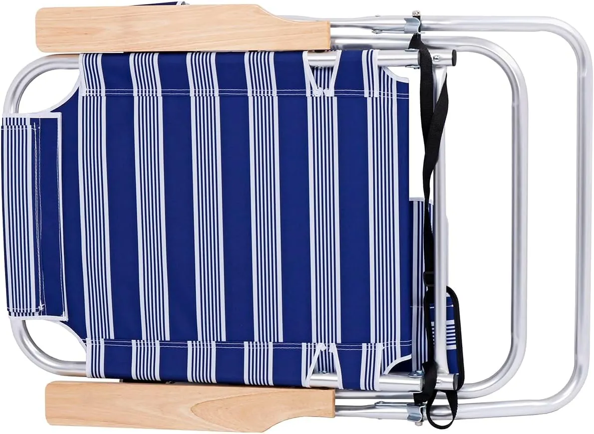 Deluxe XL Tall 17 Inches High Seat Beach Chair for Adults Heavy Duty, Aluminum Frame, Wide Plus Size, 300 lb Capacity