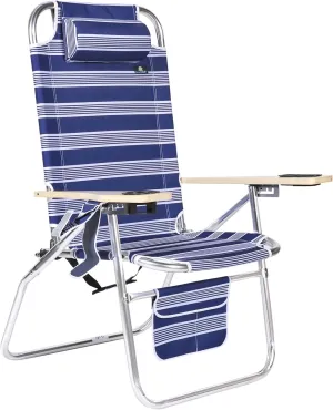 Deluxe XL Tall 17 Inches High Seat Beach Chair for Adults Heavy Duty, Aluminum Frame, Wide Plus Size, 300 lb Capacity
