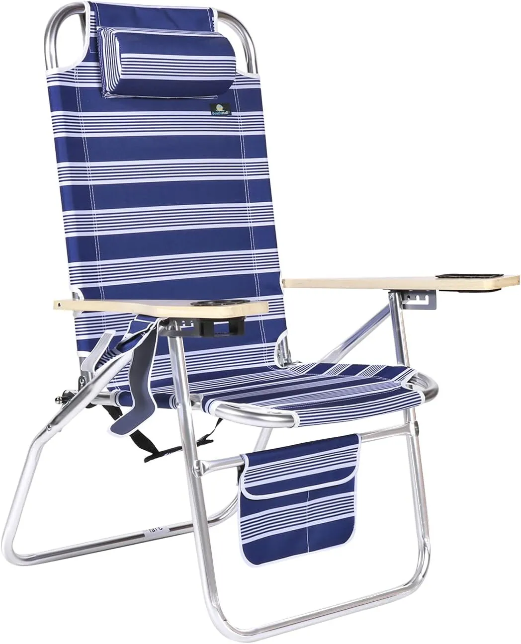 Deluxe XL Tall 17 Inches High Seat Beach Chair for Adults Heavy Duty, Aluminum Frame, Wide Plus Size, 300 lb Capacity