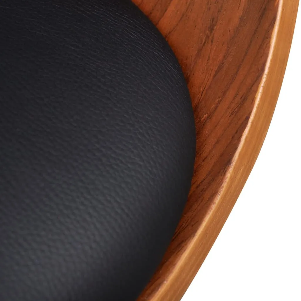 Dining Chair Kitchen Chair with Armrests Bent Wood and Faux Leather
