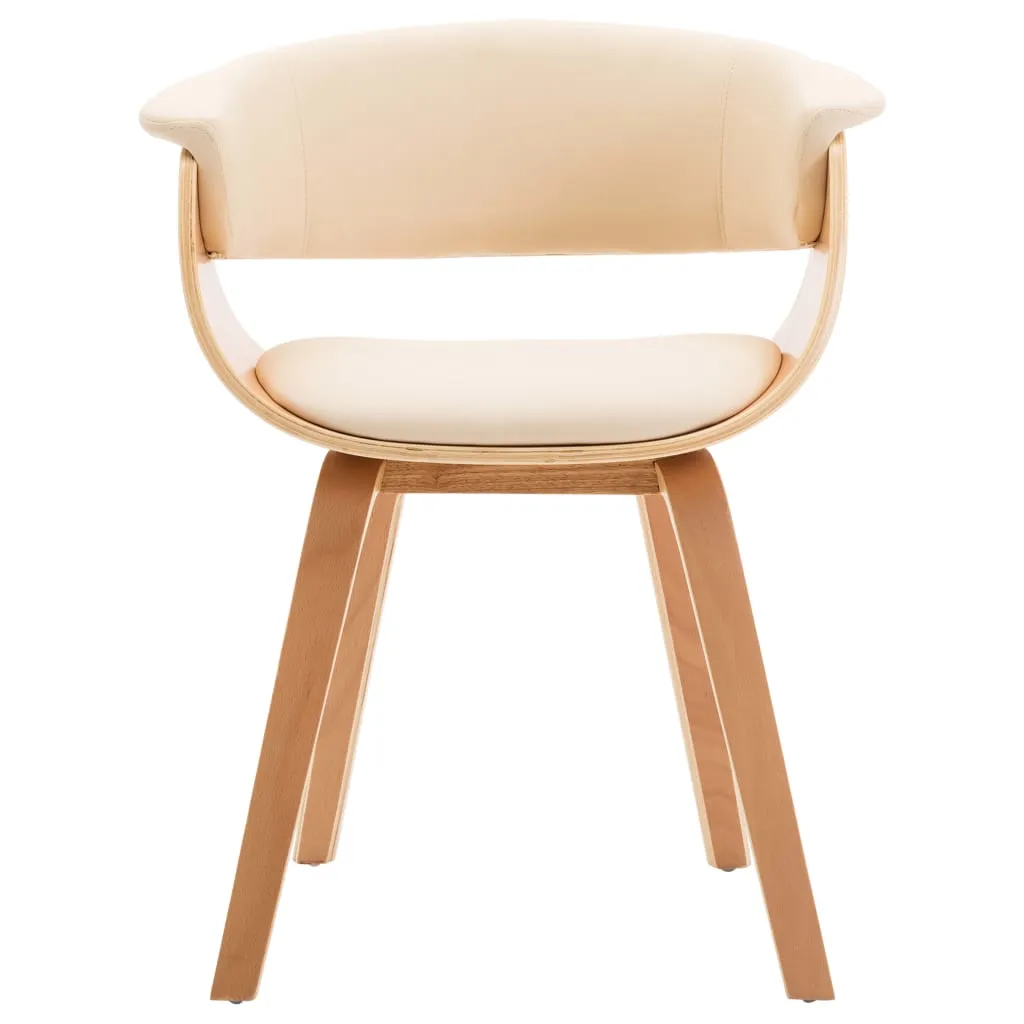 Dining Chair Kitchen Chair with Armrests Bent Wood and Faux Leather