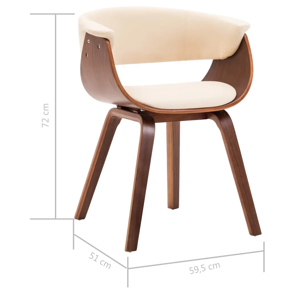 Dining Chair Kitchen Chair with Armrests Bent Wood and Faux Leather