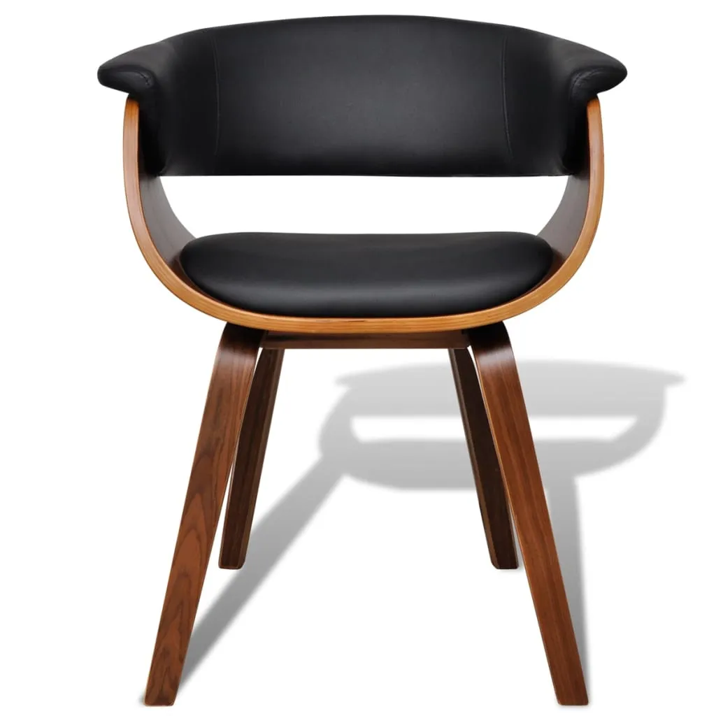 Dining Chair Kitchen Chair with Armrests Bent Wood and Faux Leather