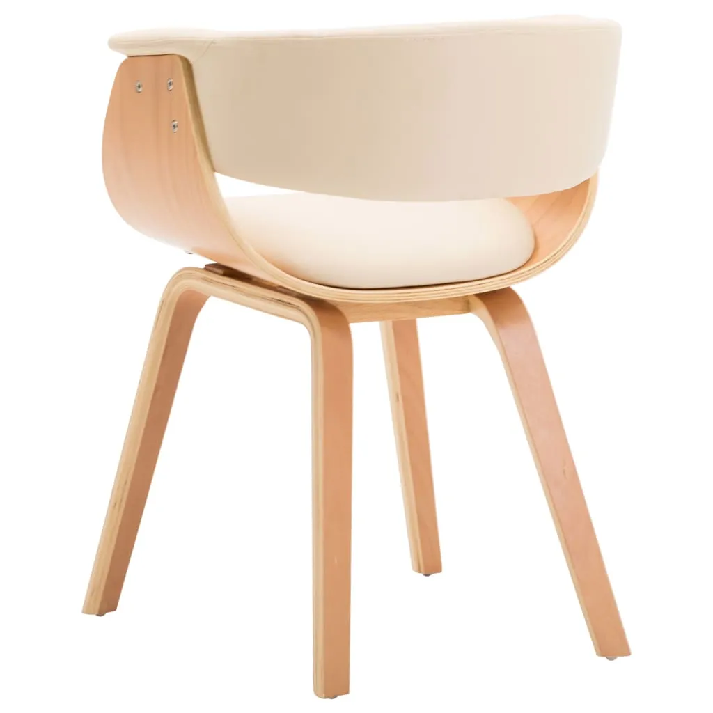 Dining Chair Kitchen Chair with Armrests Bent Wood and Faux Leather