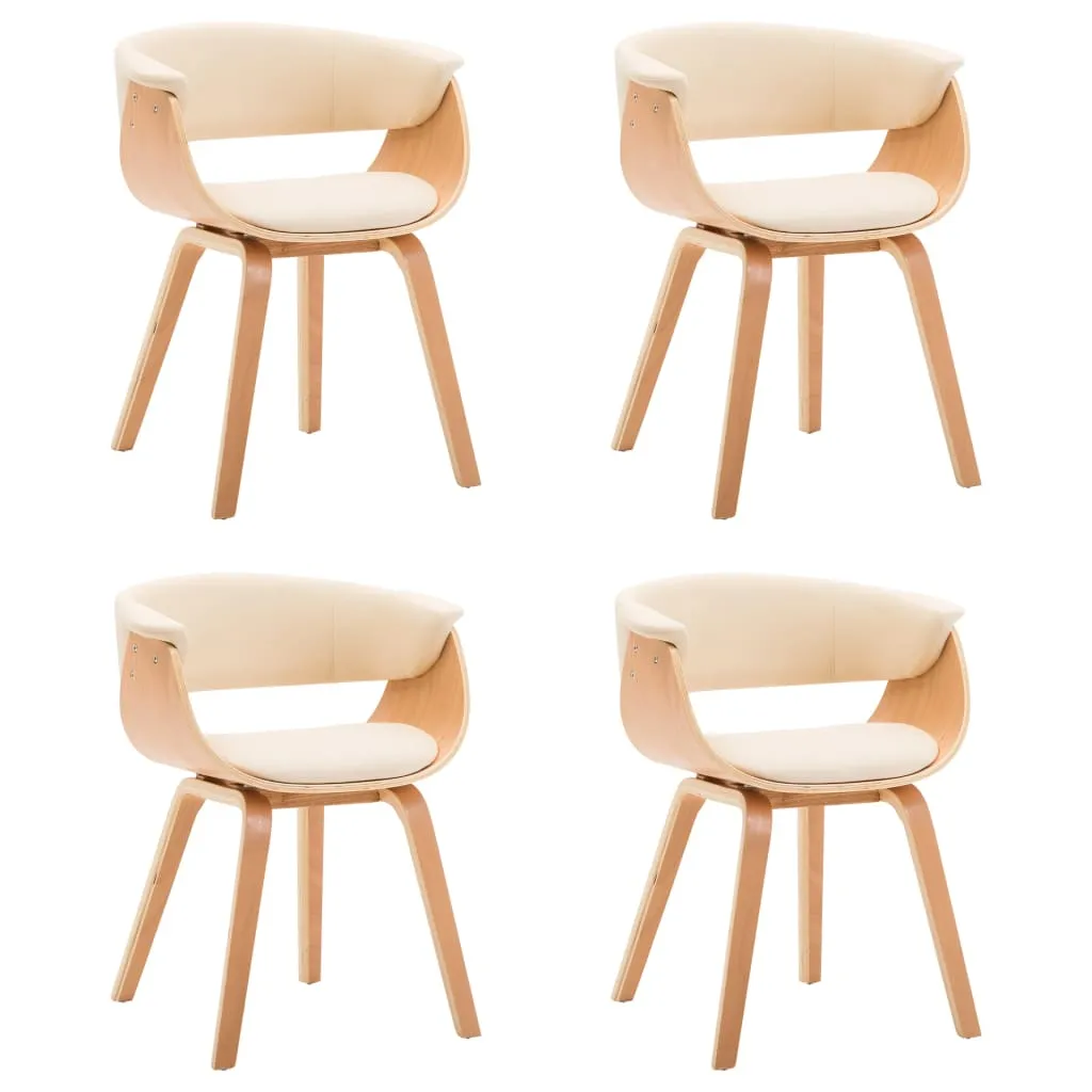 Dining Chair Kitchen Chair with Armrests Bent Wood and Faux Leather