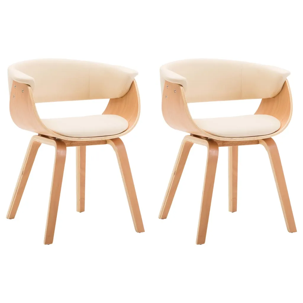 Dining Chair Kitchen Chair with Armrests Bent Wood and Faux Leather