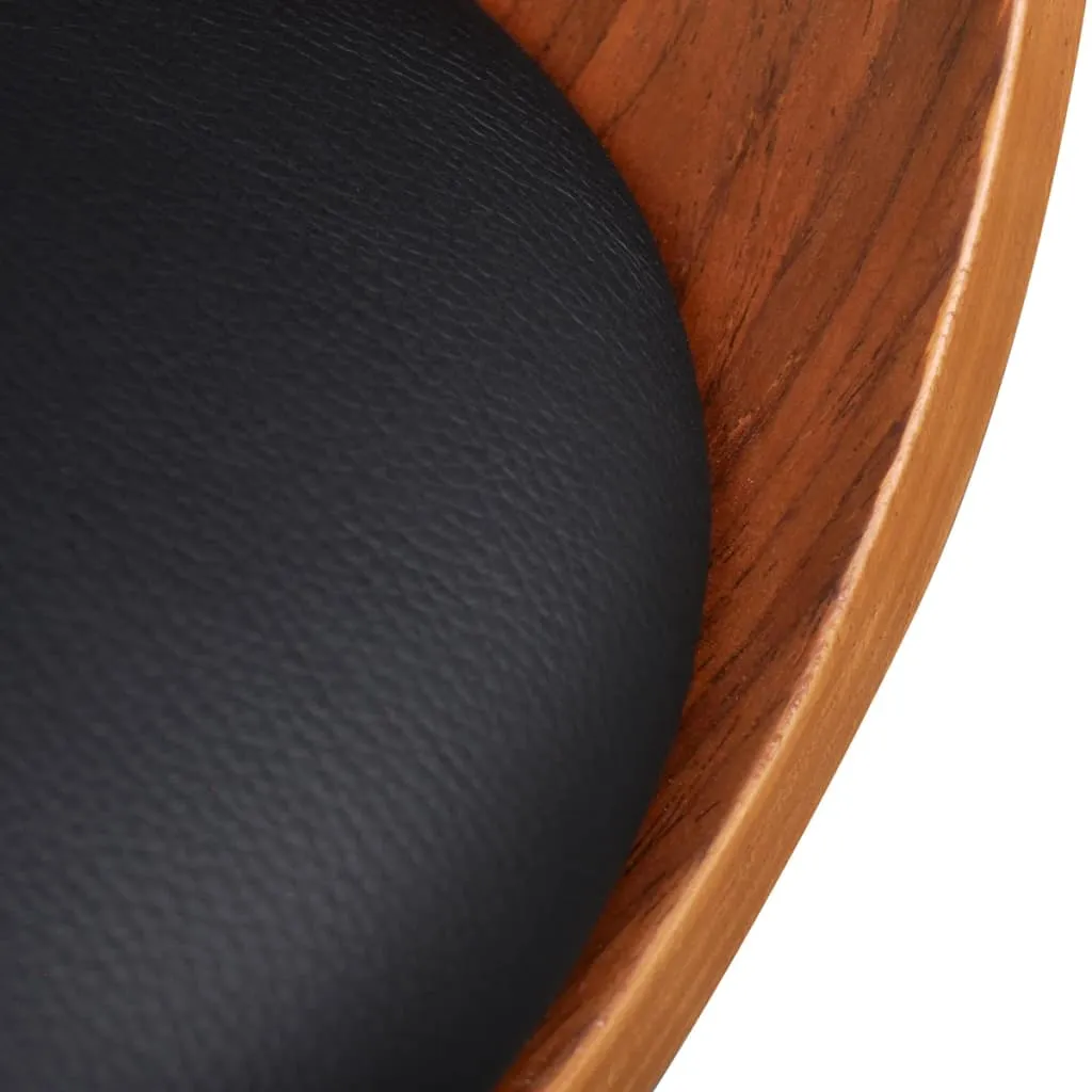 Dining Chair Kitchen Chair with Armrests Bent Wood and Faux Leather