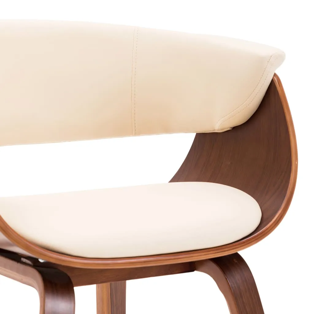 Dining Chair Kitchen Chair with Armrests Bent Wood and Faux Leather