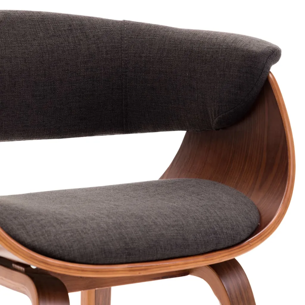 Dining Chair Kitchen Chair with Armrests Bent Wood and Faux Leather