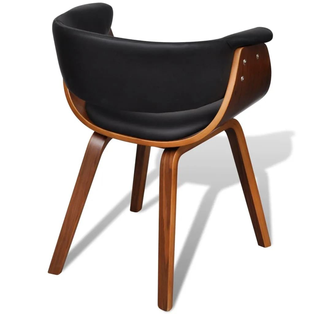 Dining Chair Kitchen Chair with Armrests Bent Wood and Faux Leather