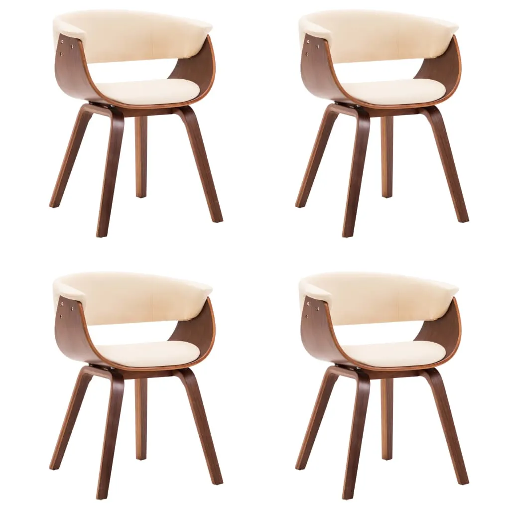 Dining Chair Kitchen Chair with Armrests Bent Wood and Faux Leather