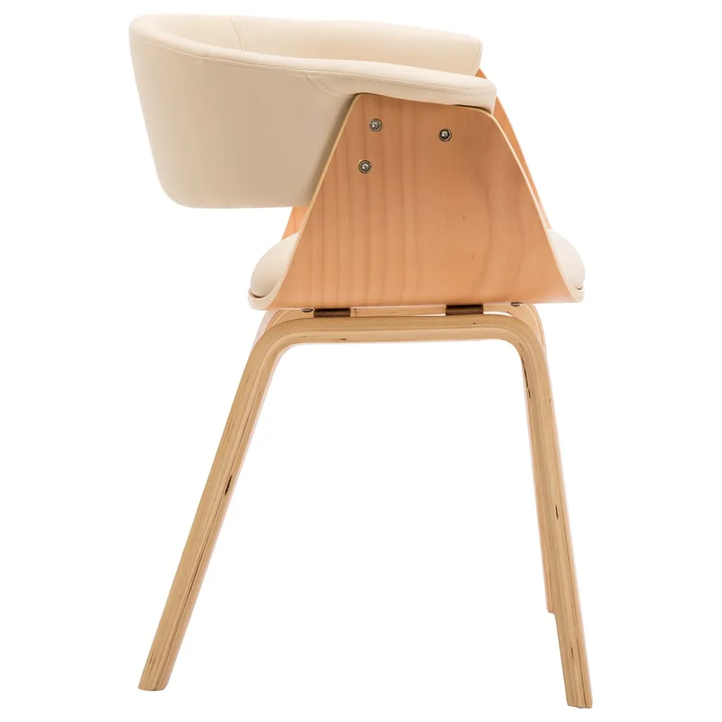 Dining Chair Kitchen Chair with Armrests Bent Wood and Faux Leather