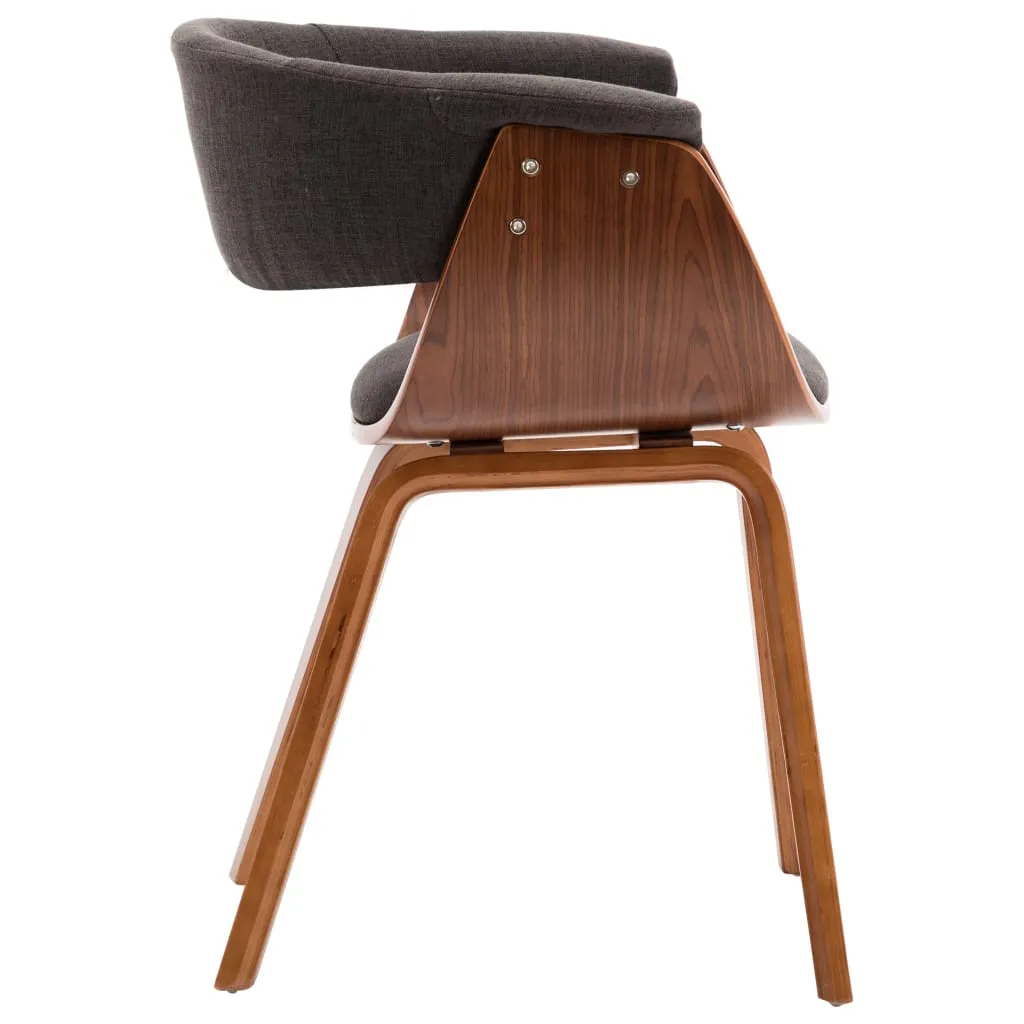 Dining Chair Kitchen Chair with Armrests Bent Wood and Faux Leather