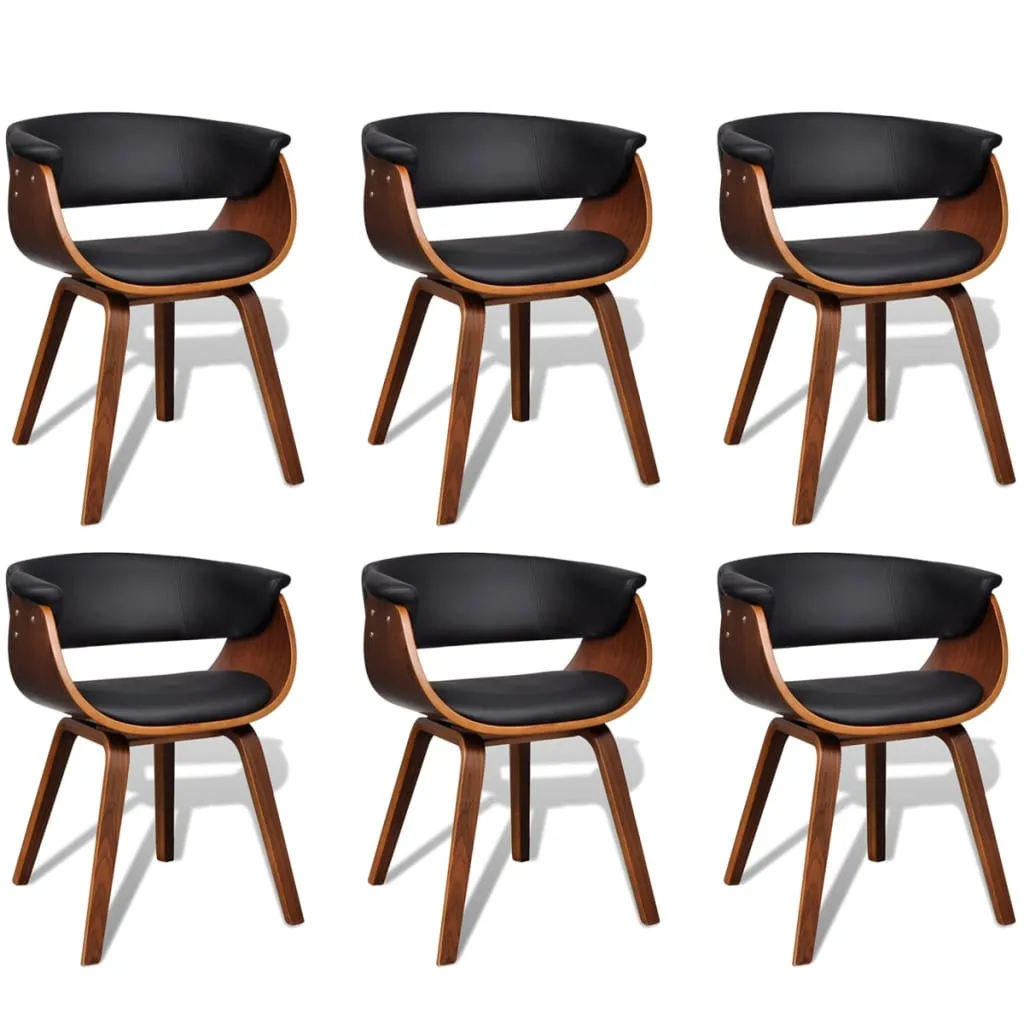 Dining Chair Kitchen Chair with Armrests Bent Wood and Faux Leather