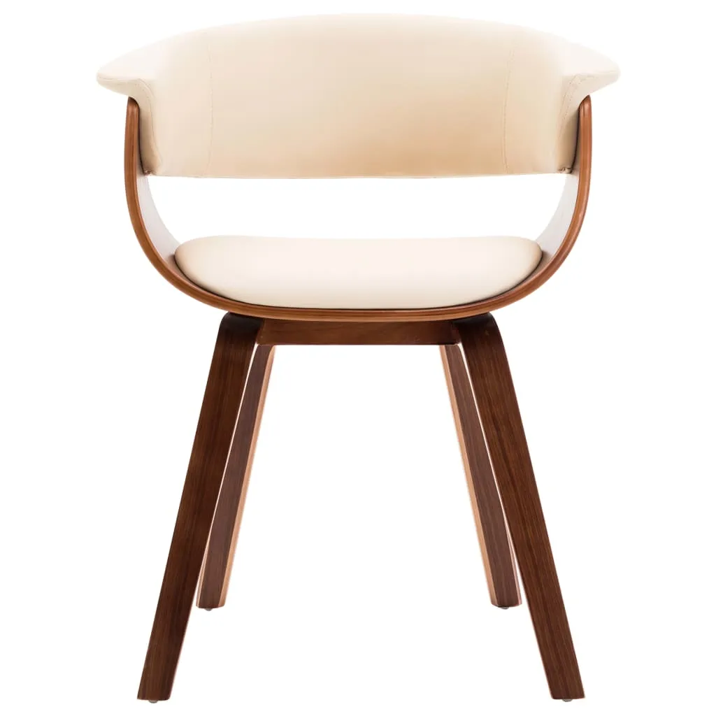 Dining Chair Kitchen Chair with Armrests Bent Wood and Faux Leather