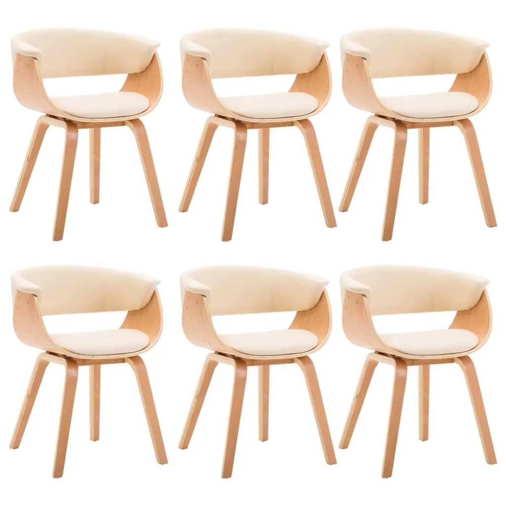 Dining Chair Kitchen Chair with Armrests Bent Wood and Faux Leather