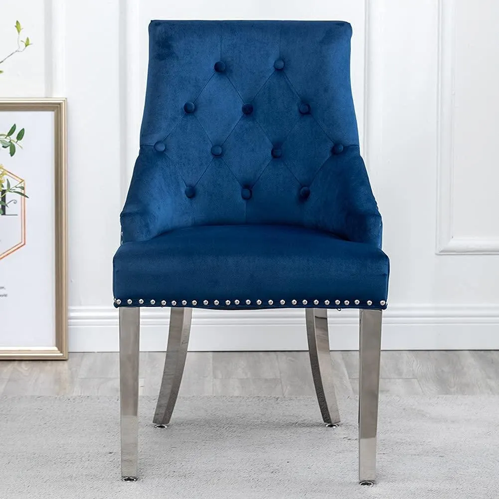 Dining Chair Set of 2 Kitchen Counter Chair Leisure Living Room Arm Chair Velvet Lounge Reception Sofa Chair