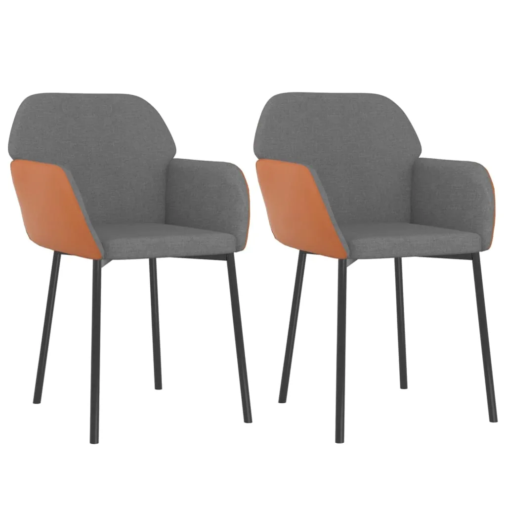 Dining Chairs 2 Pcs Accent Upholstered Chair Fabric and Faux Leather