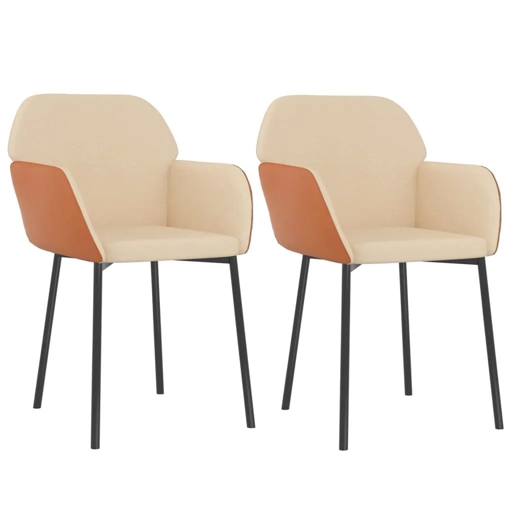Dining Chairs 2 Pcs Accent Upholstered Chair Fabric and Faux Leather