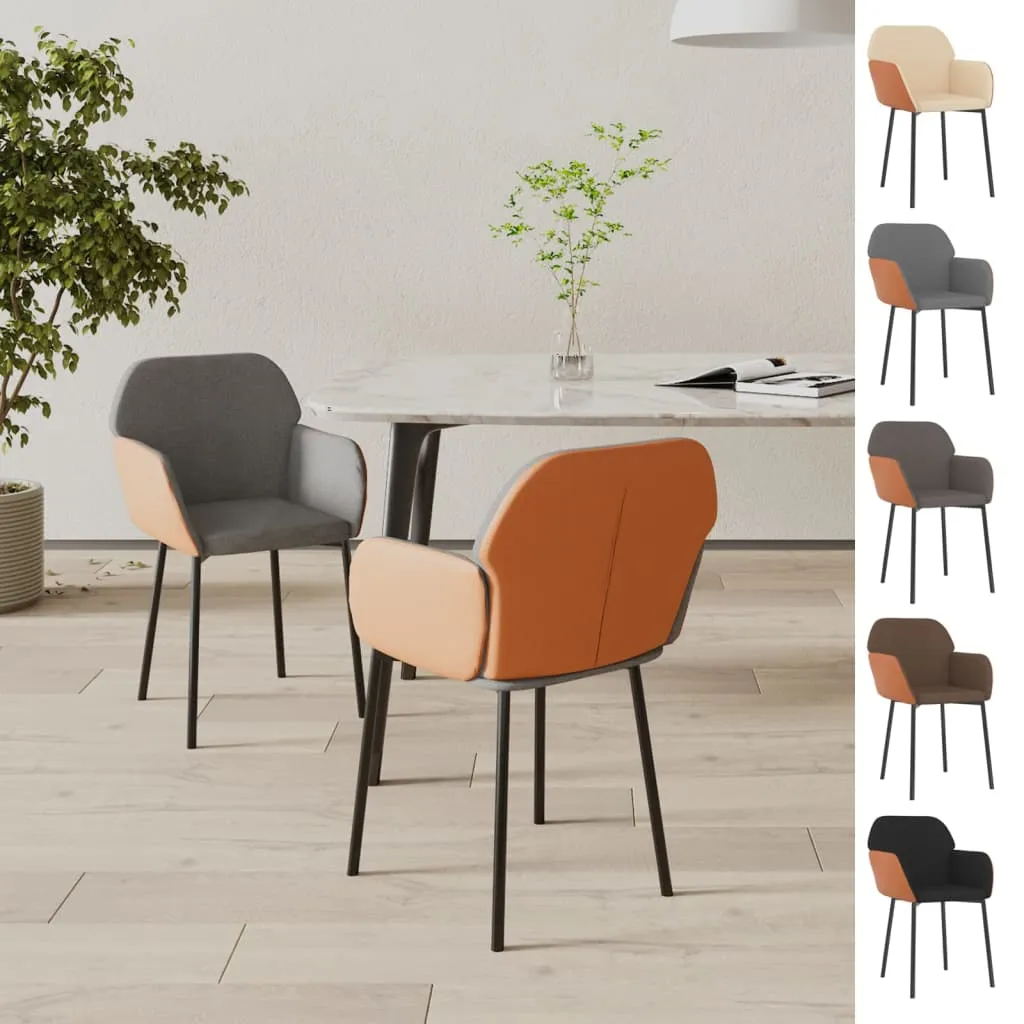 Dining Chairs 2 Pcs Accent Upholstered Chair Fabric and Faux Leather