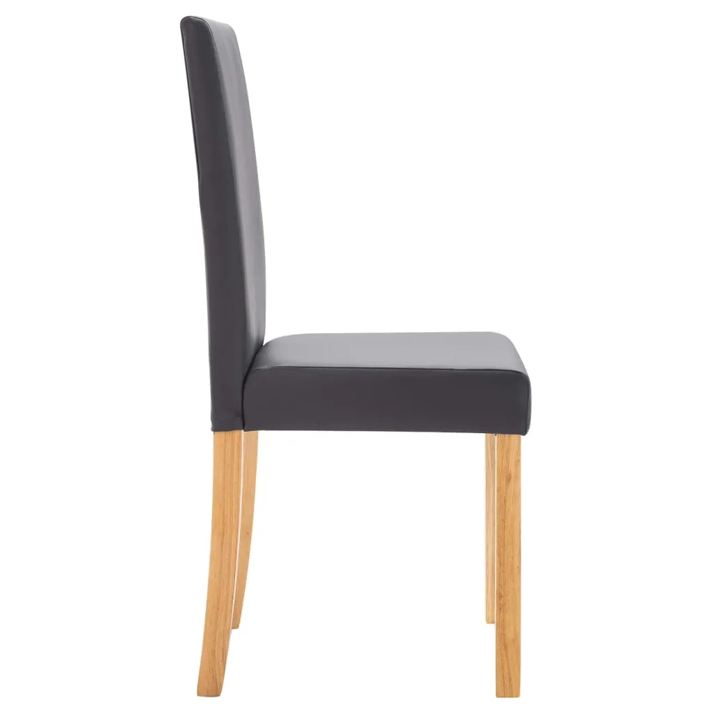 Dining Chairs Side Chair with Wooden Legs for Kitchen Faux Leather