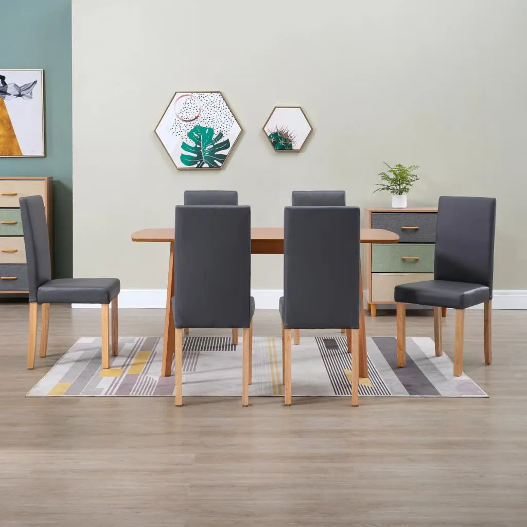 Dining Chairs Side Chair with Wooden Legs for Kitchen Faux Leather
