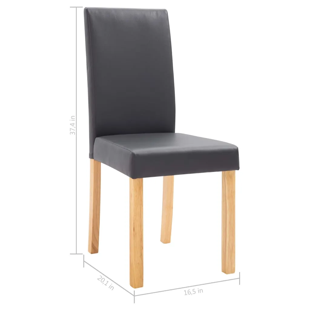 Dining Chairs Side Chair with Wooden Legs for Kitchen Faux Leather