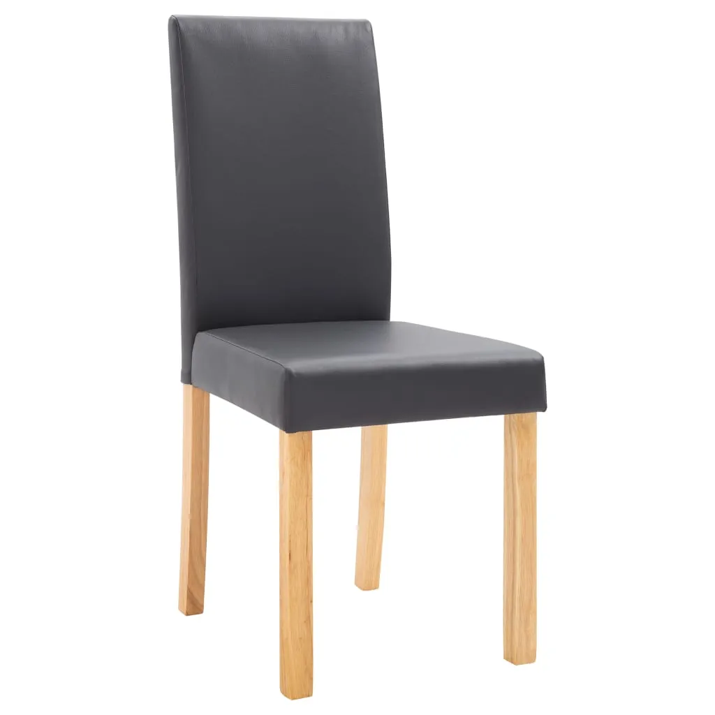 Dining Chairs Side Chair with Wooden Legs for Kitchen Faux Leather