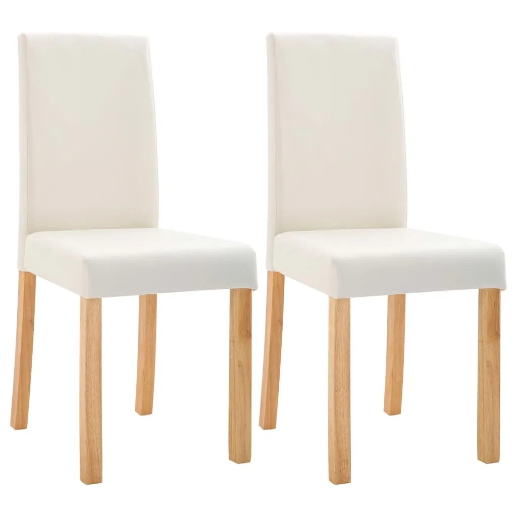 Dining Chairs Side Chair with Wooden Legs for Kitchen Faux Leather