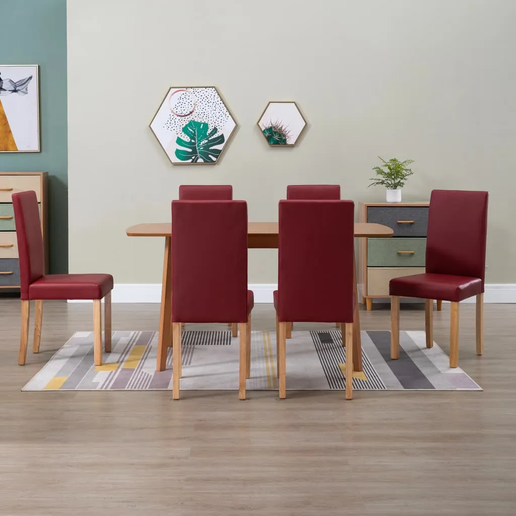 Dining Chairs Side Chair with Wooden Legs for Kitchen Faux Leather