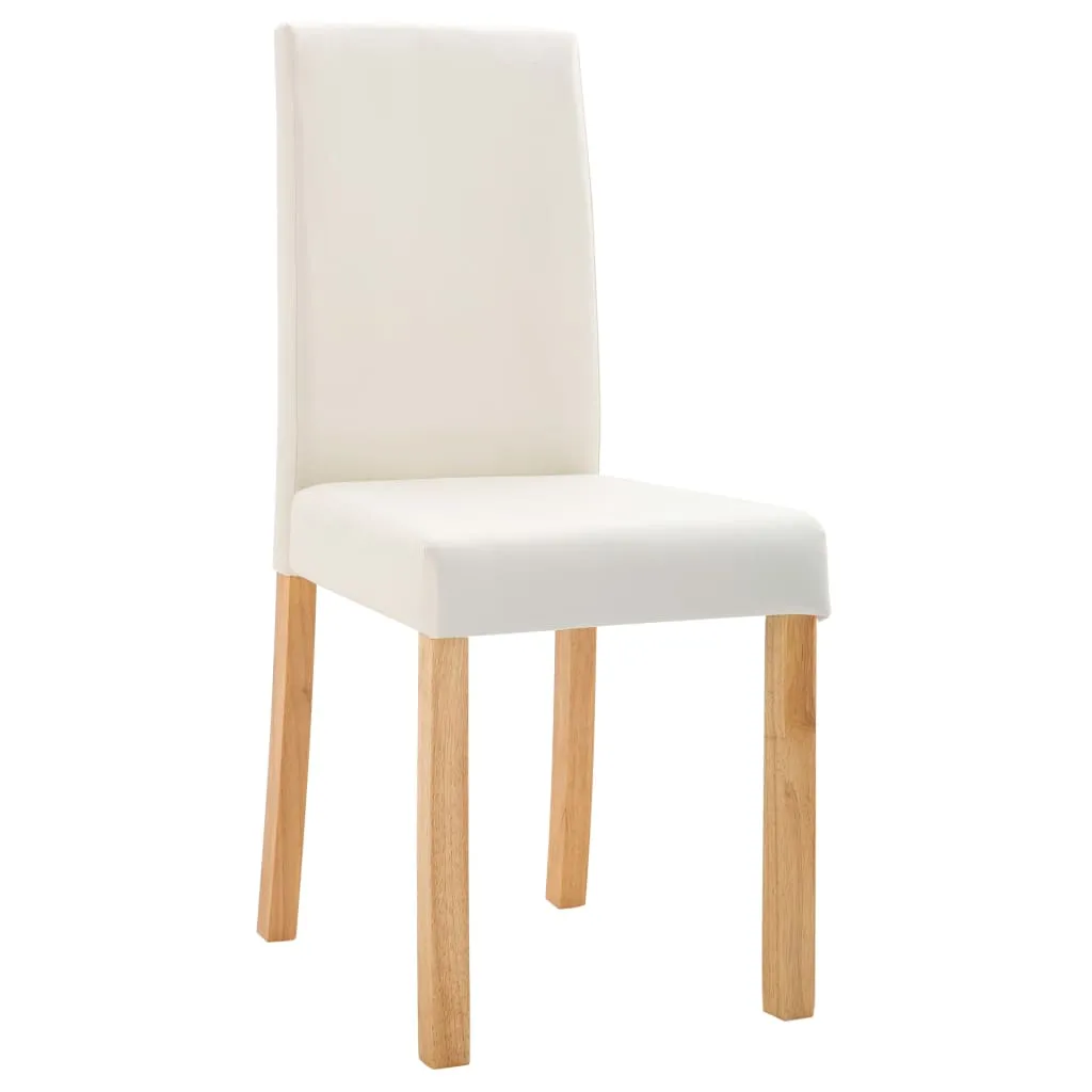 Dining Chairs Side Chair with Wooden Legs for Kitchen Faux Leather