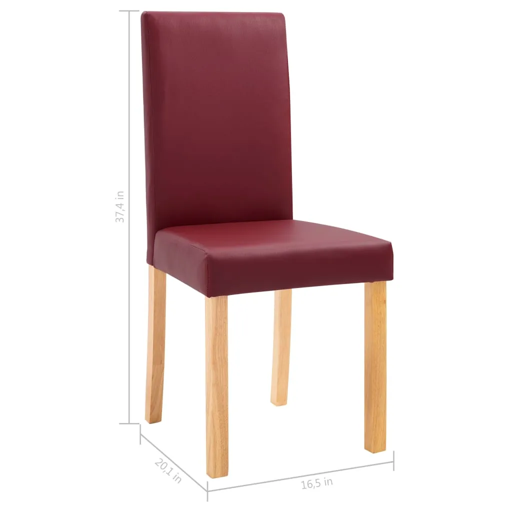 Dining Chairs Side Chair with Wooden Legs for Kitchen Faux Leather