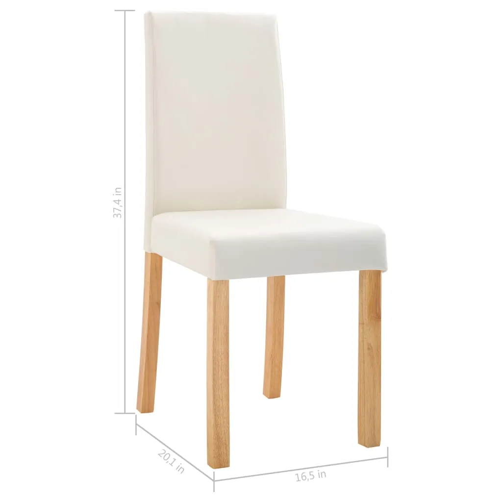 Dining Chairs Side Chair with Wooden Legs for Kitchen Faux Leather