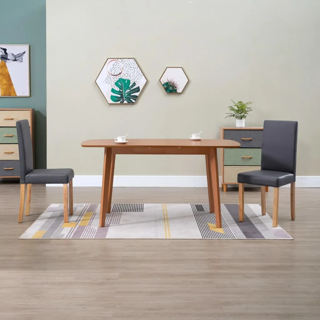 Dining Chairs Side Chair with Wooden Legs for Kitchen Faux Leather