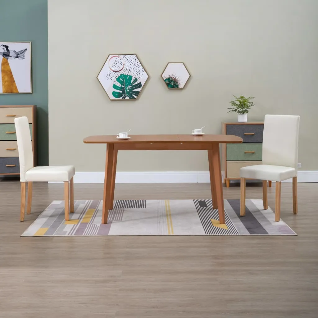 Dining Chairs Side Chair with Wooden Legs for Kitchen Faux Leather