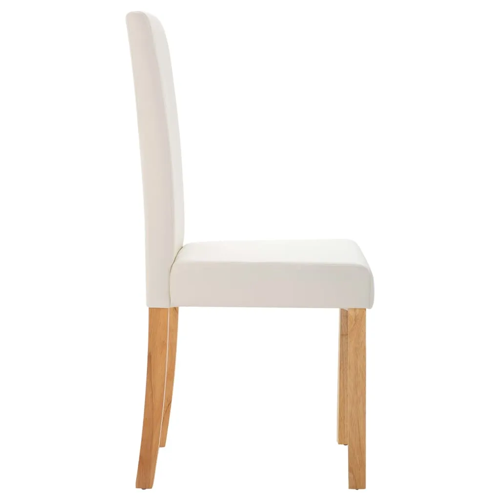 Dining Chairs Side Chair with Wooden Legs for Kitchen Faux Leather