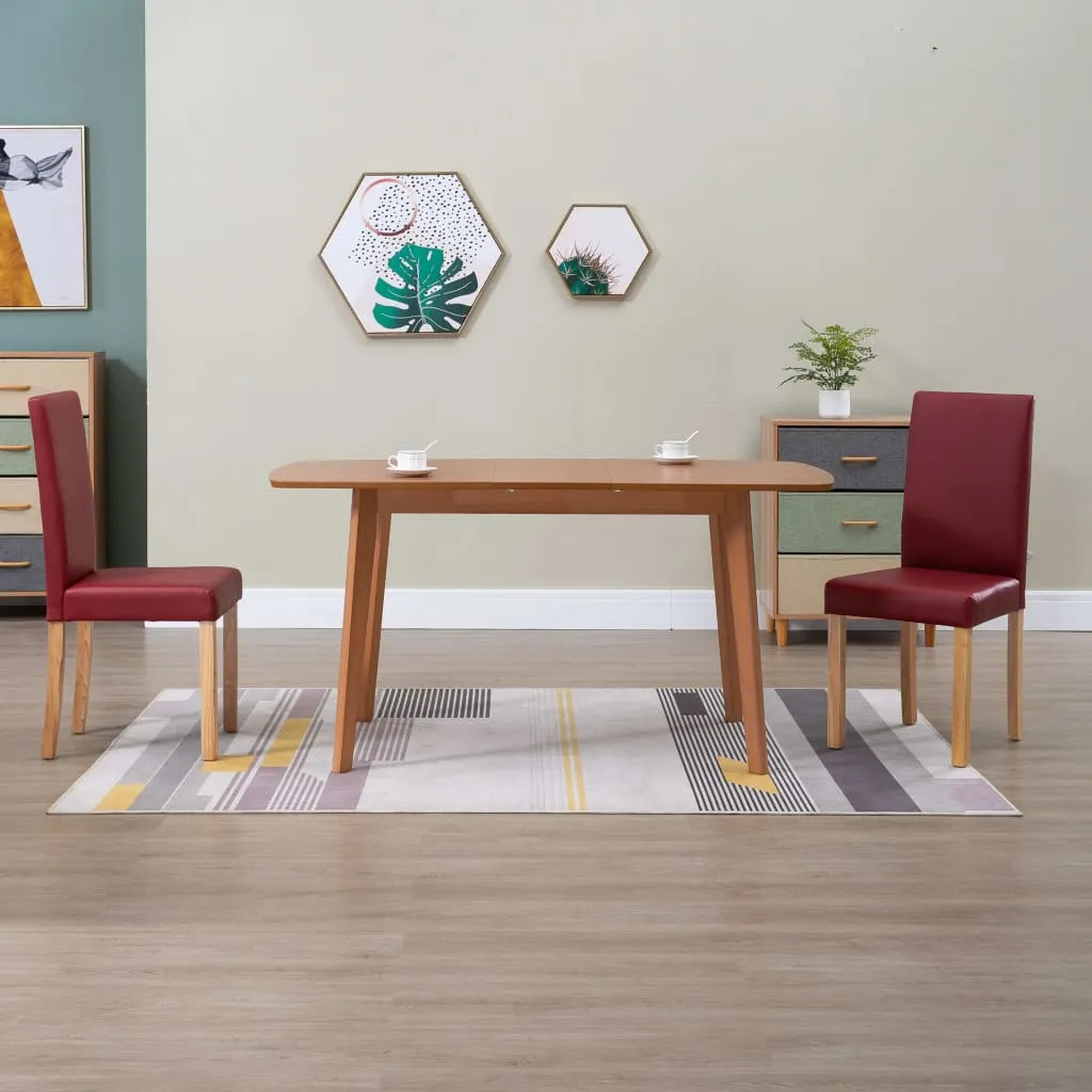 Dining Chairs Side Chair with Wooden Legs for Kitchen Faux Leather