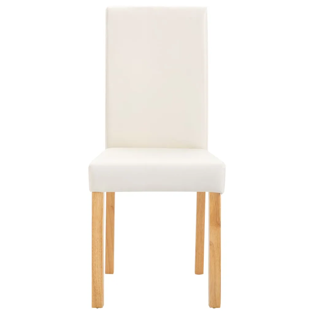 Dining Chairs Side Chair with Wooden Legs for Kitchen Faux Leather