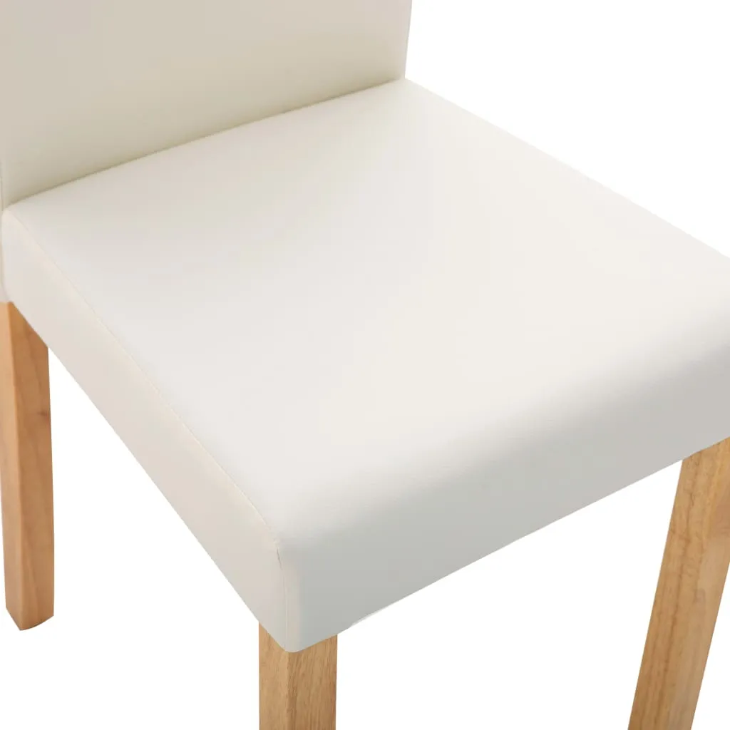 Dining Chairs Side Chair with Wooden Legs for Kitchen Faux Leather